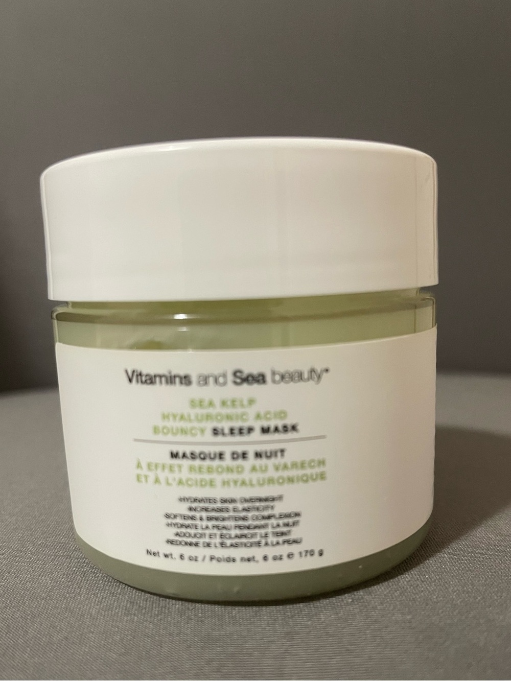 Vitamins and Sea Beauty Sea Kelp Hyaluronic Bouncy Sleep Mask - White & Green
